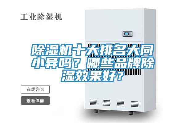 除濕機(jī)十大排名大同小異嗎？哪些品牌除濕效果好？